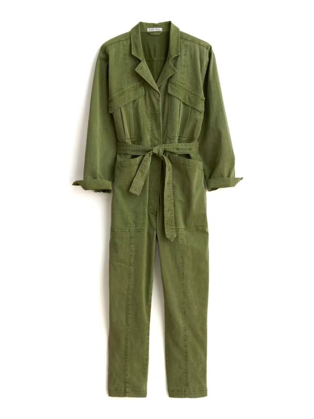 Alex Mill Expedition Jumpsuit in Washed Twill, Army Olive, L
